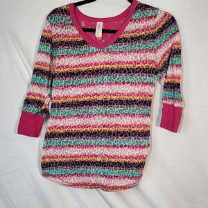 No Boundaries Multicolor V-Neck Sweater